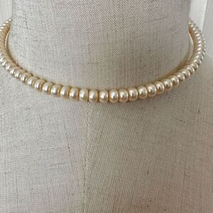 Faux pearl wrap around choker necklace